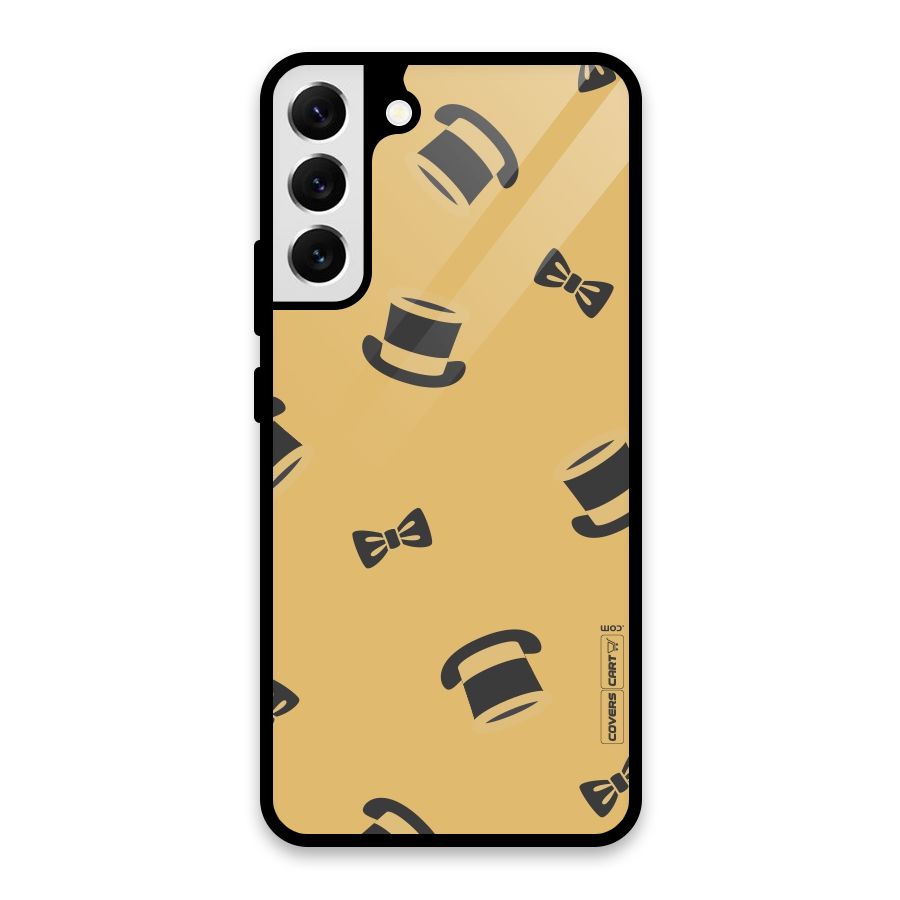Hat and Bow Tie Glass Back Case for Galaxy S22 Plus 5G