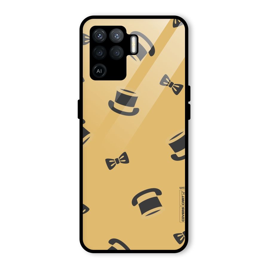 Hat and Bow Tie Glass Back Case for Oppo F19 Pro