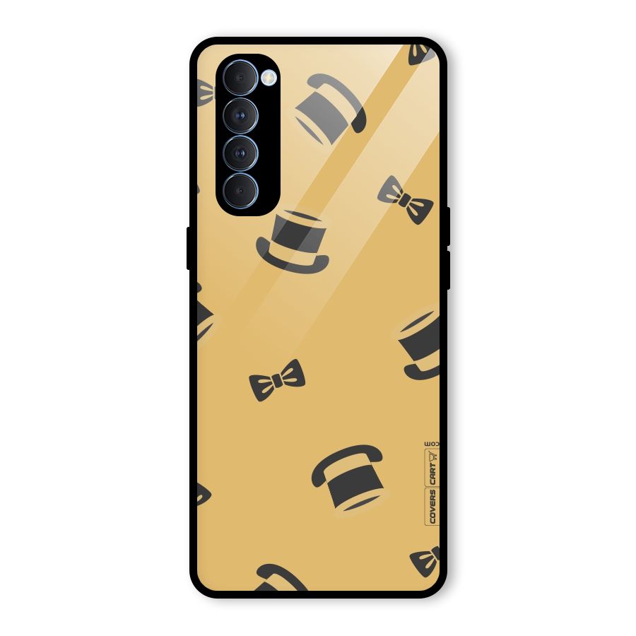 Hat and Bow Tie Glass Back Case for Oppo Reno4 Pro