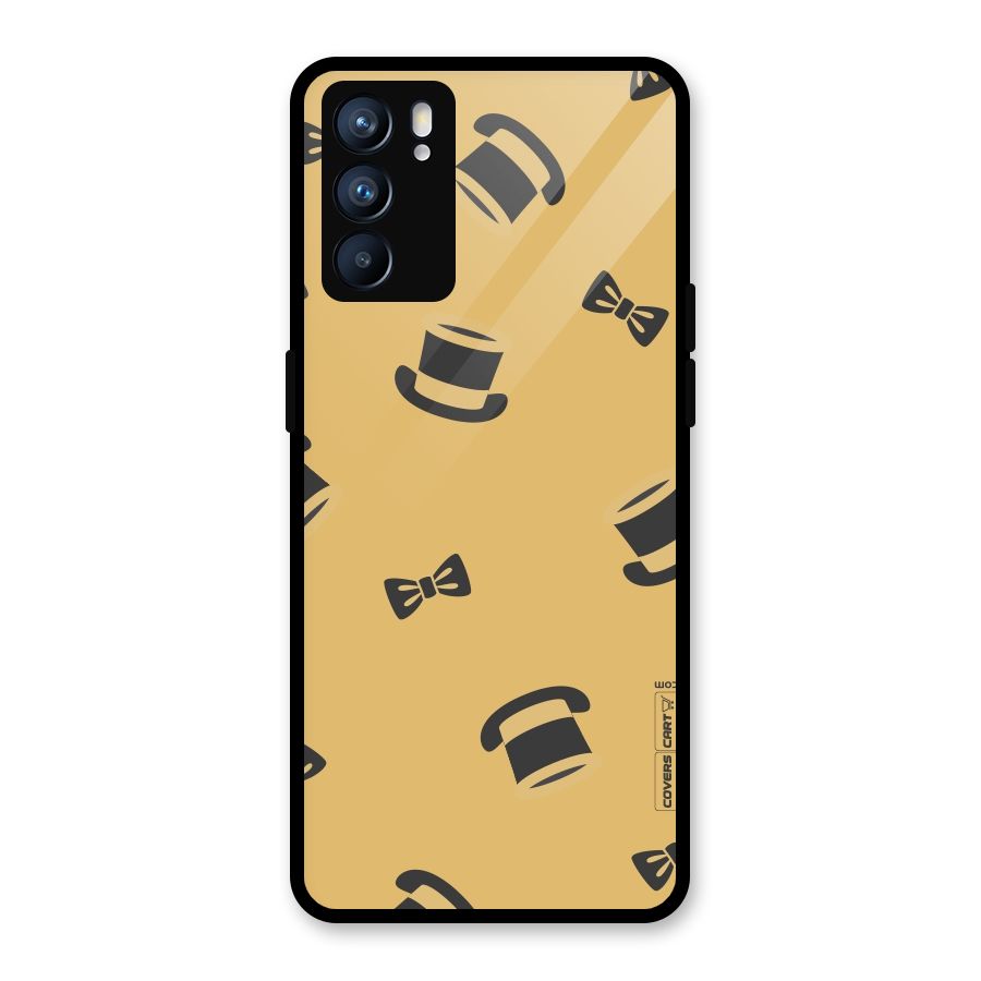 Hat and Bow Tie Glass Back Case for Oppo Reno6 5G