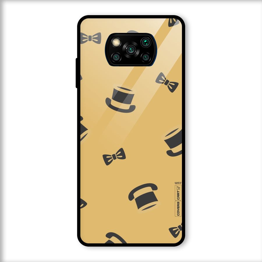 Hat and Bow Tie Glass Back Case for Poco X3