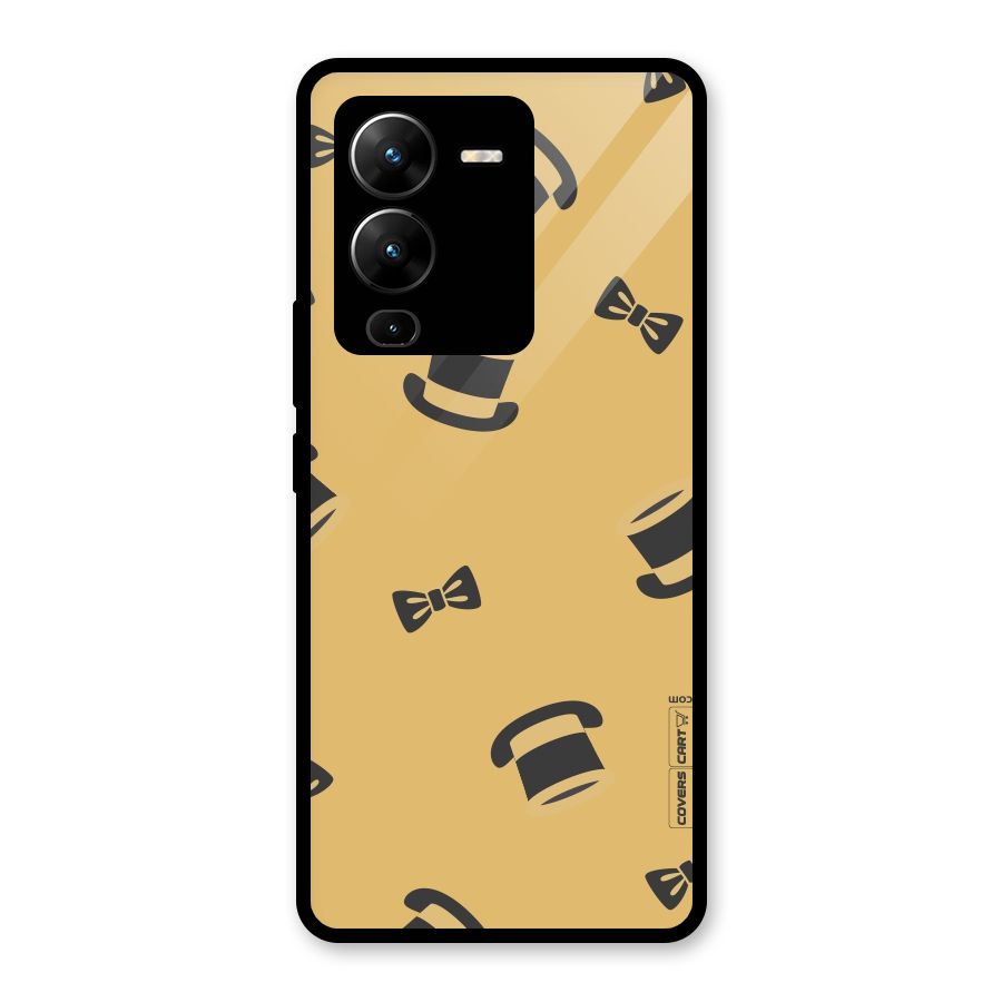 Hat and Bow Tie Glass Back Case for Vivo V25 Pro