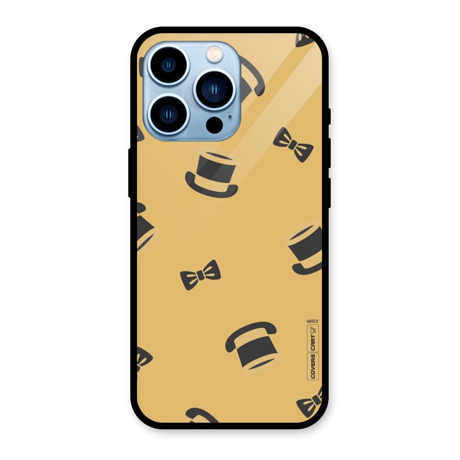 Hat and Bow Tie Glass Back Case for iPhone 13 Pro