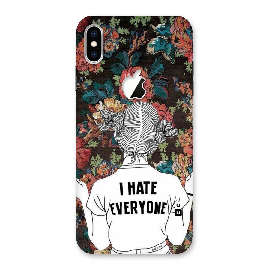 Hate Everyone Back Case for iPhone XS Max Apple Cut