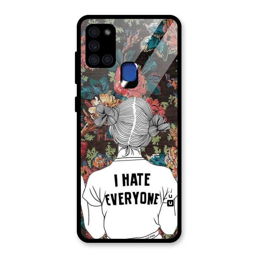 Hate Everyone Glass Back Case for Galaxy A21s