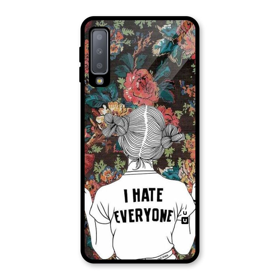 Hate Everyone Glass Back Case for Galaxy A7 (2018)