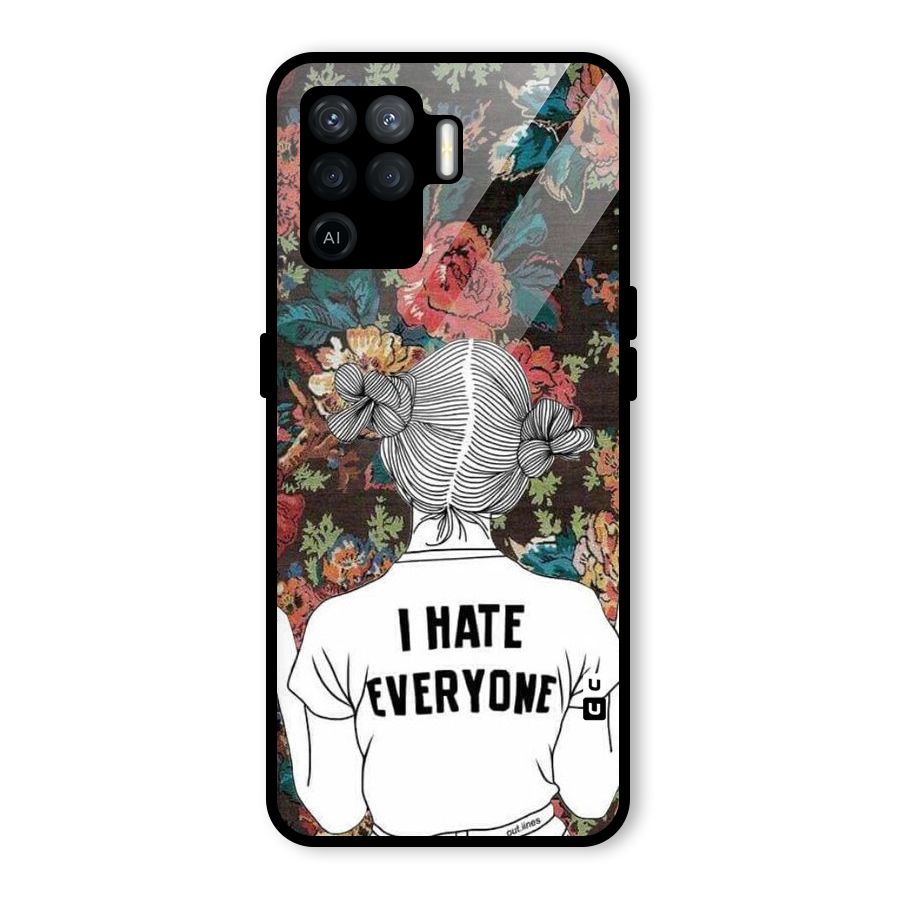 Hate Everyone Glass Back Case for Oppo F19 Pro