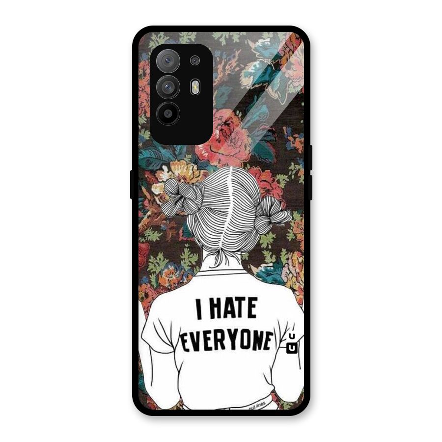 Hate Everyone Glass Back Case for Oppo F19 Pro Plus 5G