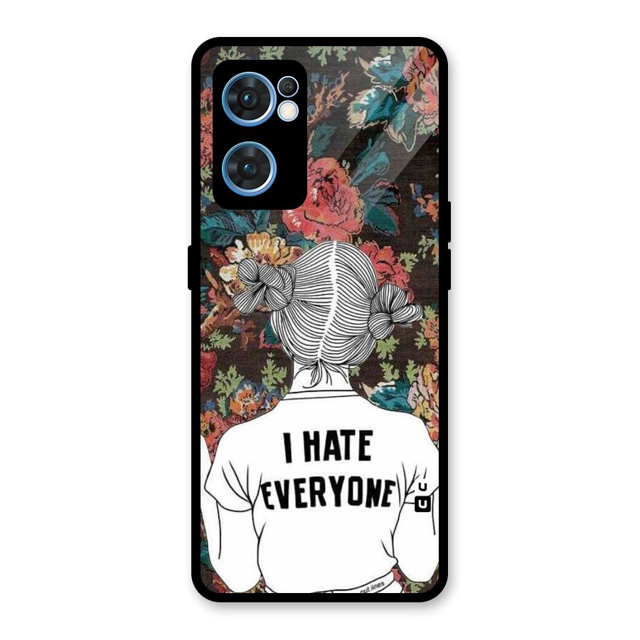 Hate Everyone Glass Back Case for Oppo Reno7 5G