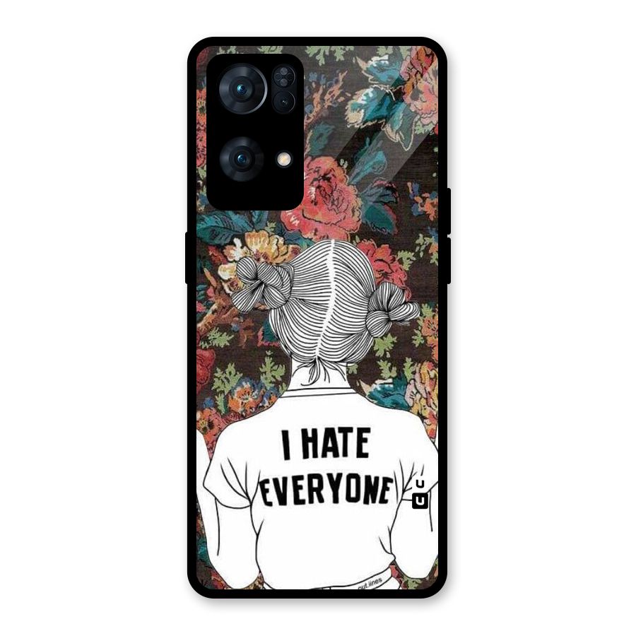Hate Everyone Glass Back Case for Oppo Reno7 Pro 5G