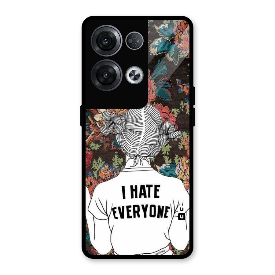 Hate Everyone Glass Back Case for Oppo Reno8 Pro 5G