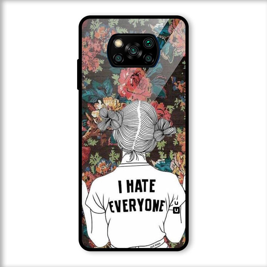 Hate Everyone Glass Back Case for Poco X3