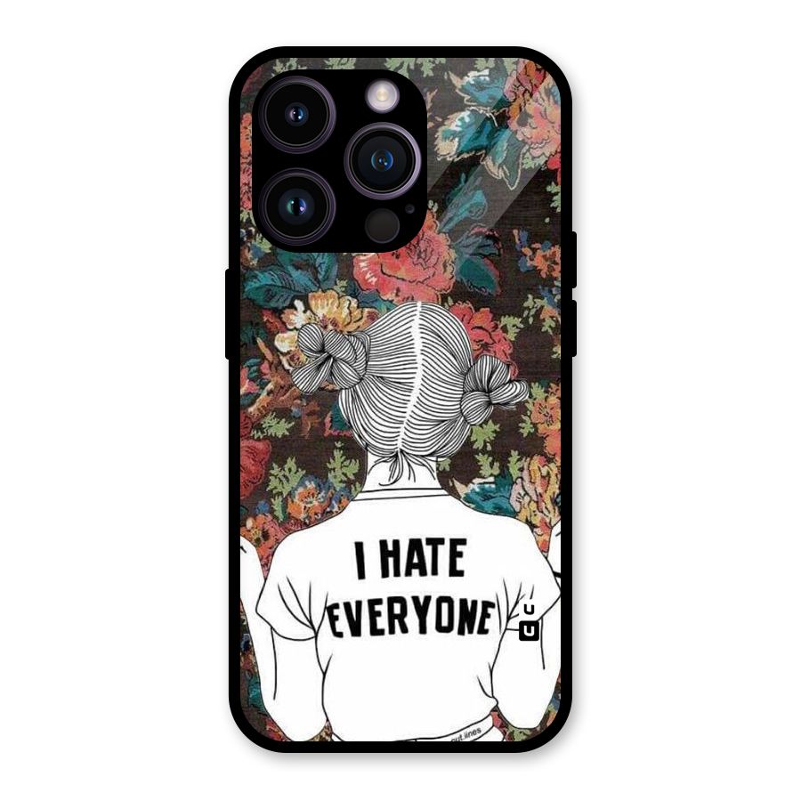 Hate Everyone Glass Back Case for iPhone 14 Pro