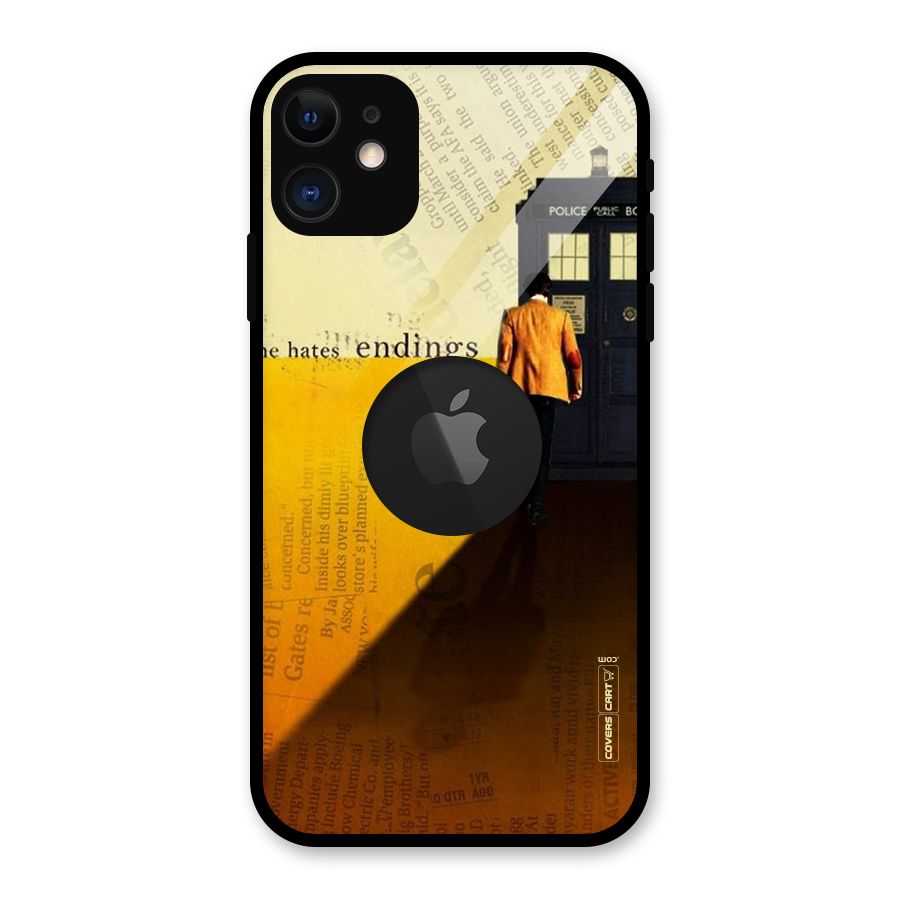 Hates Endings Glass Back Case for iPhone 11 Logo Cut