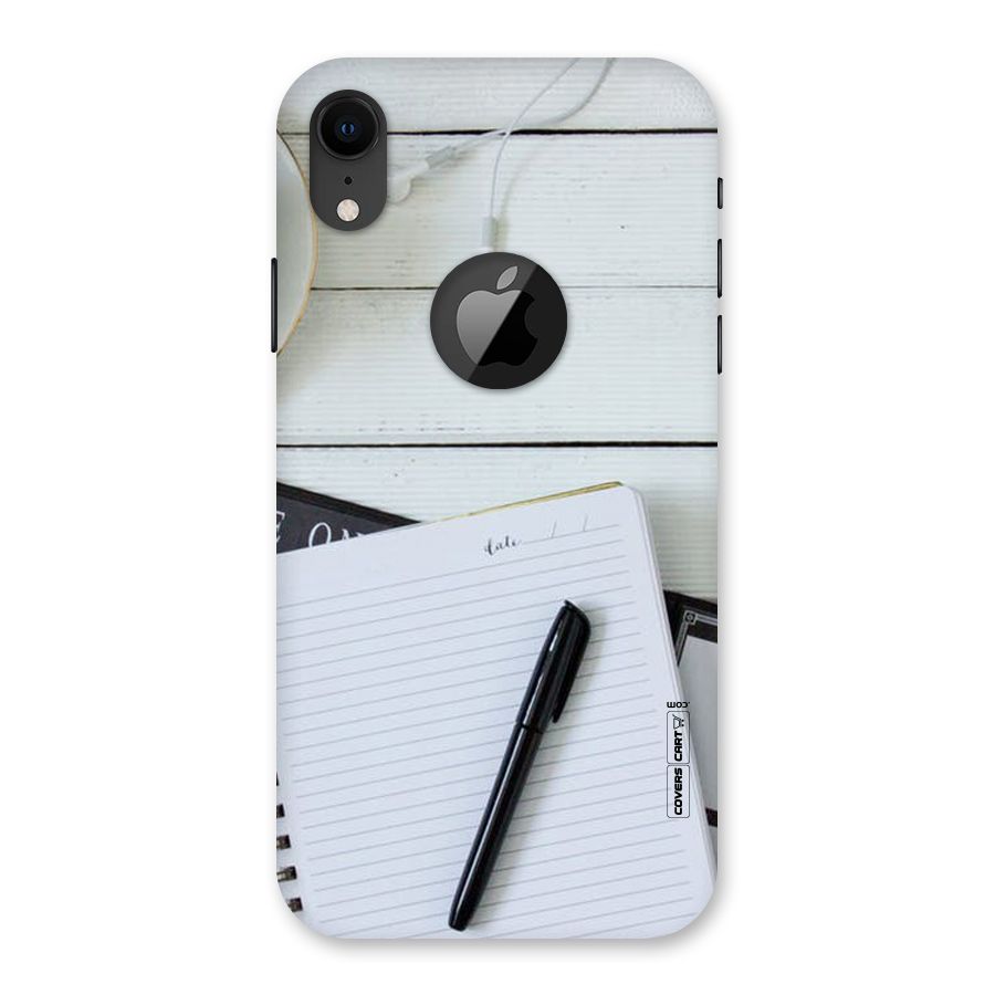 Headphones Notes Back Case for iPhone XR Logo Cut