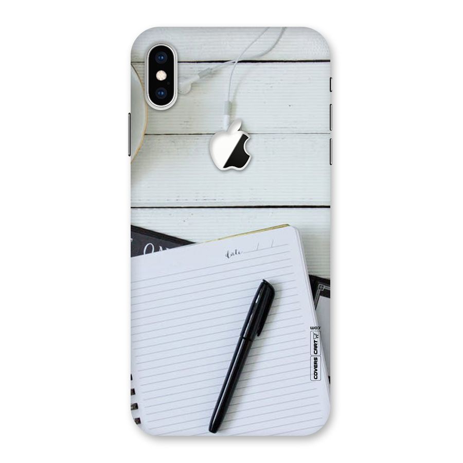 Headphones Notes Back Case for iPhone XS Max Apple Cut