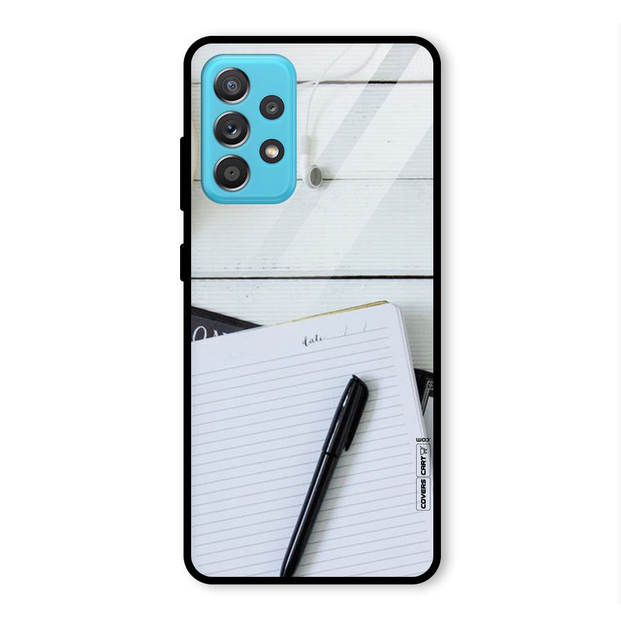 Headphones Notes Glass Back Case for Galaxy A52