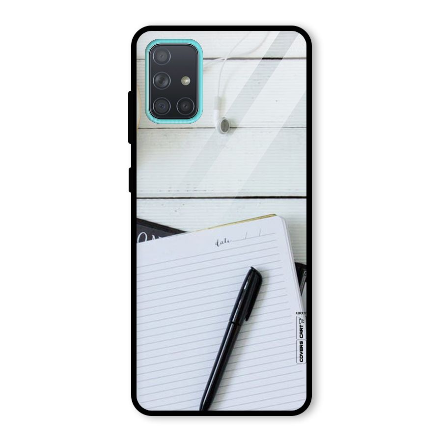 Headphones Notes Glass Back Case for Galaxy A71
