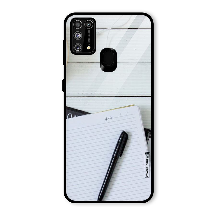 Headphones Notes Glass Back Case for Galaxy F41