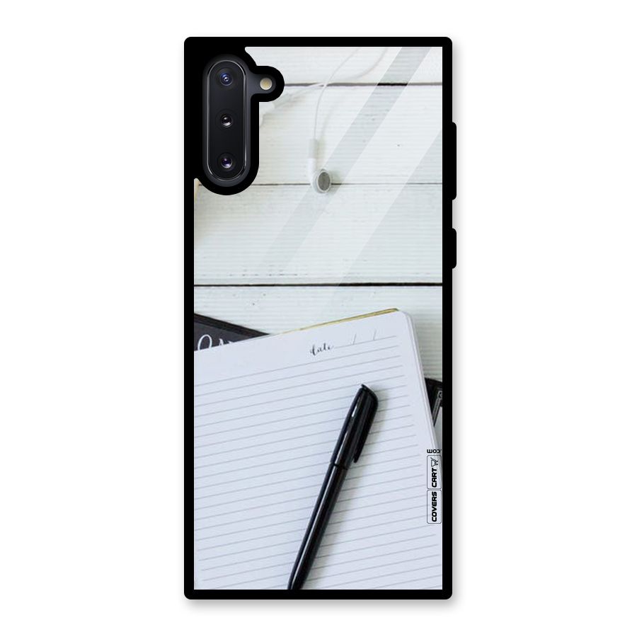 Headphones Notes Glass Back Case for Galaxy Note 10