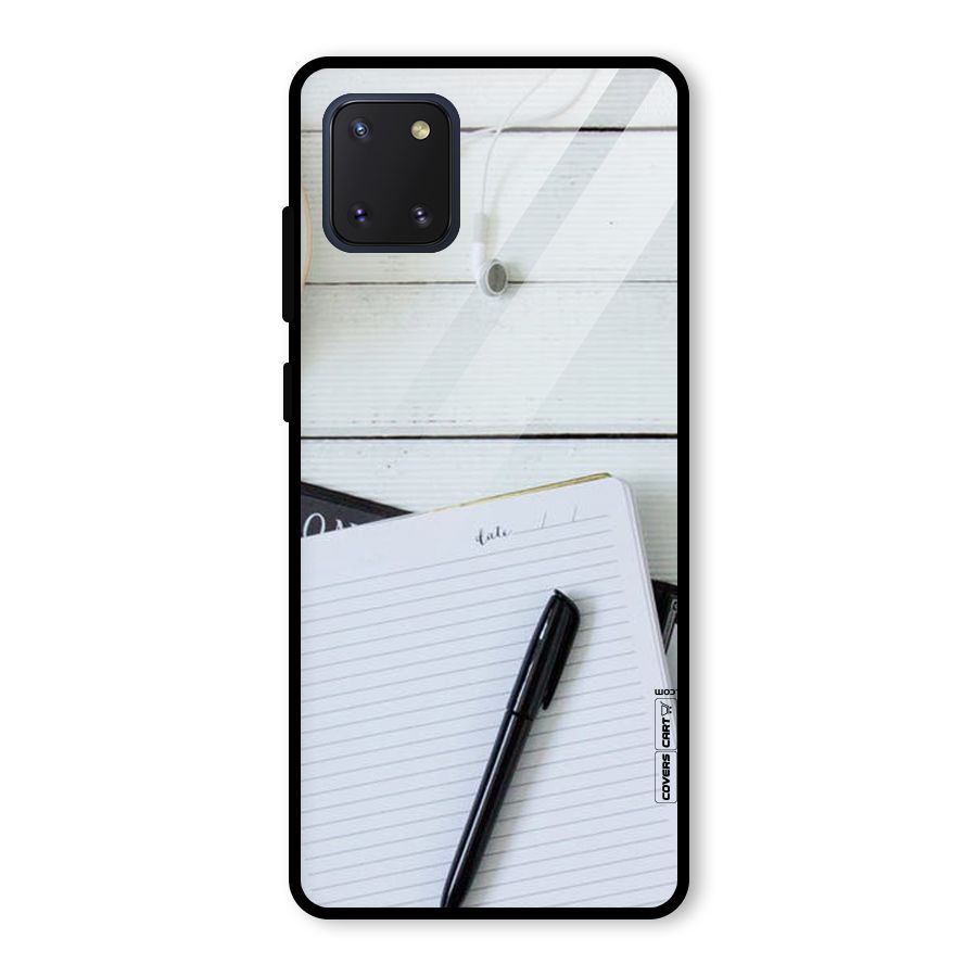 Headphones Notes Glass Back Case for Galaxy Note 10 Lite