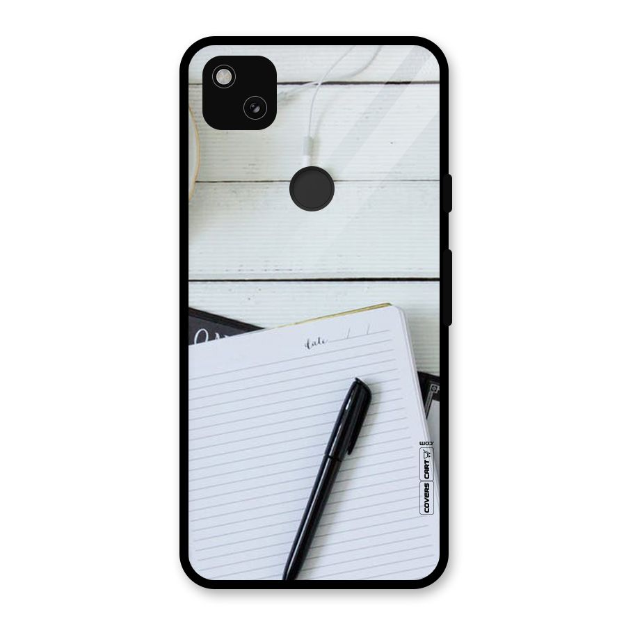 Headphones Notes Glass Back Case for Google Pixel 4a