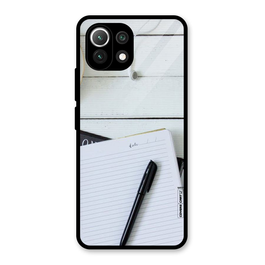 Headphones Notes Glass Back Case for Mi 11 Lite