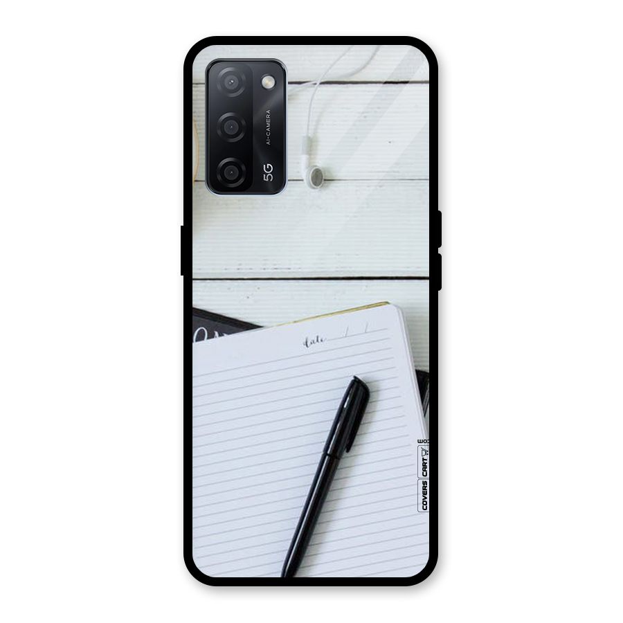 Headphones Notes Glass Back Case for Oppo A53s 5G