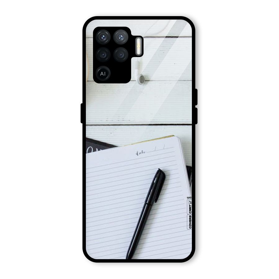 Headphones Notes Glass Back Case for Oppo F19 Pro
