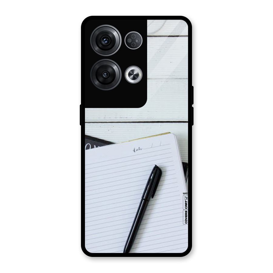 Headphones Notes Glass Back Case for Oppo Reno8 Pro 5G