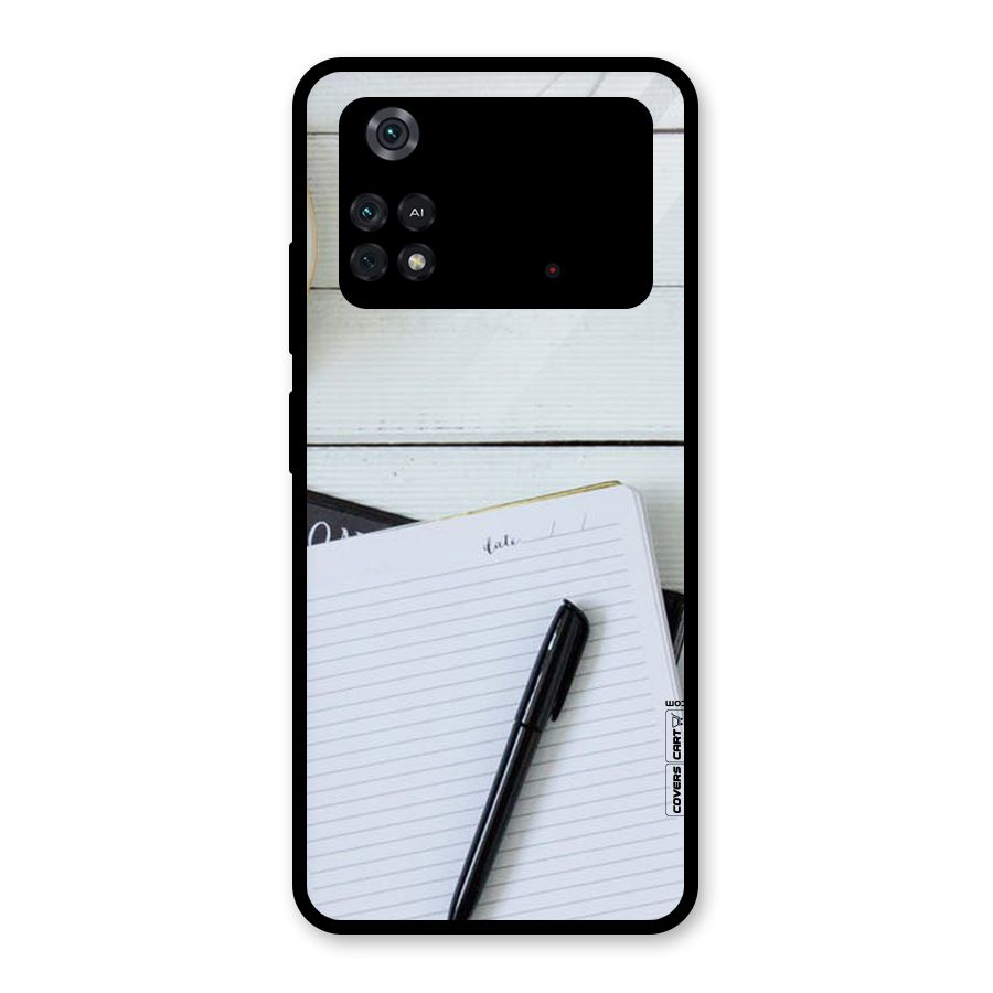 Headphones Notes Glass Back Case for Poco M4 Pro 4G