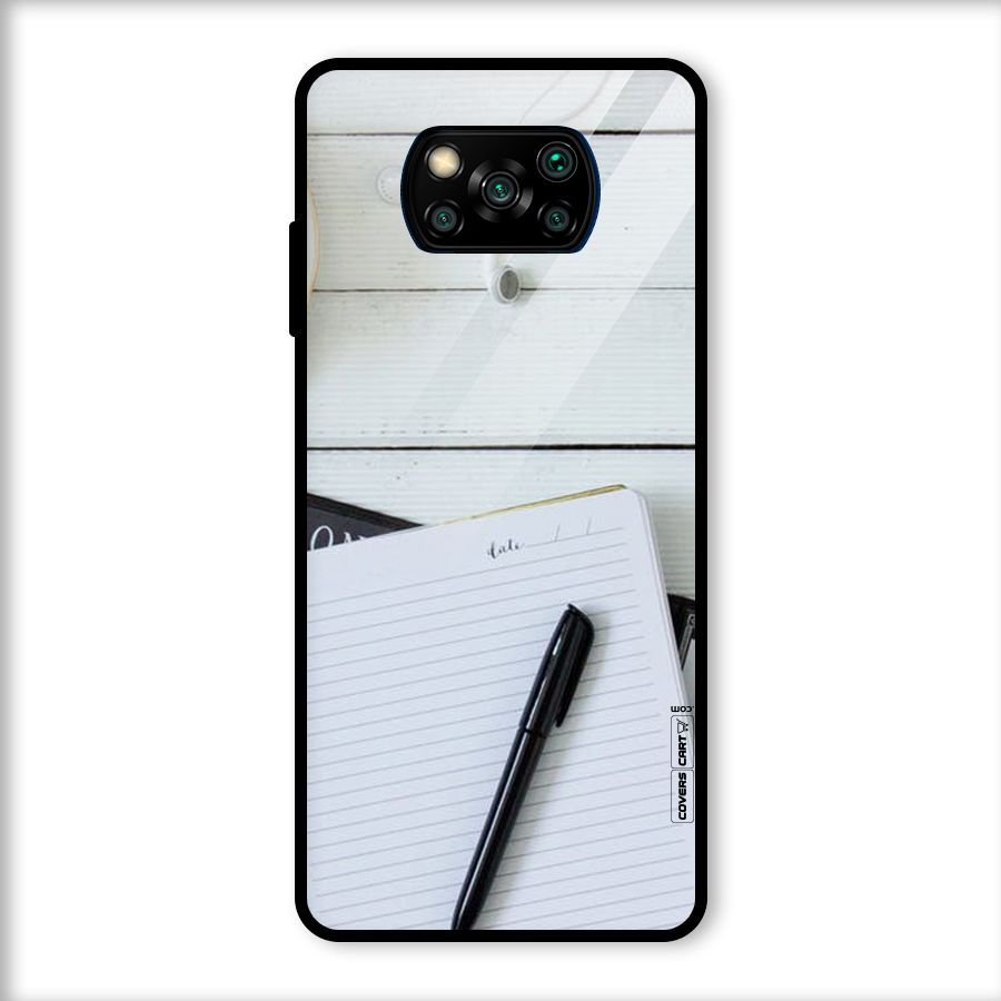 Headphones Notes Glass Back Case for Poco X3