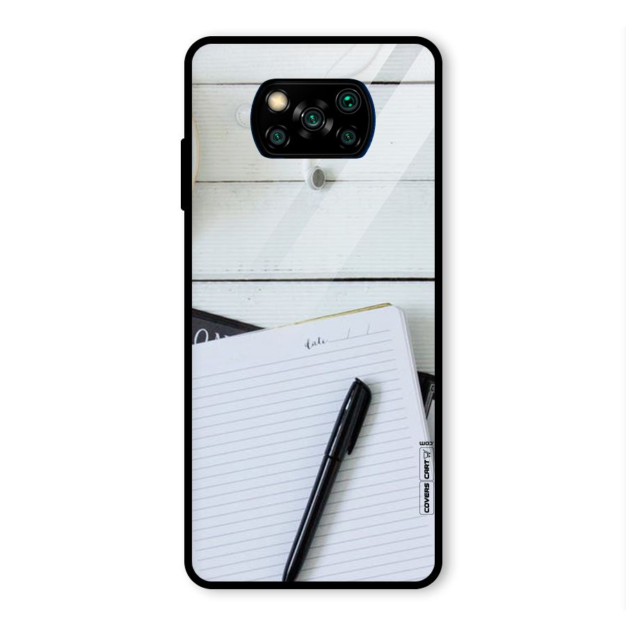 Headphones Notes Glass Back Case for Poco X3 Pro