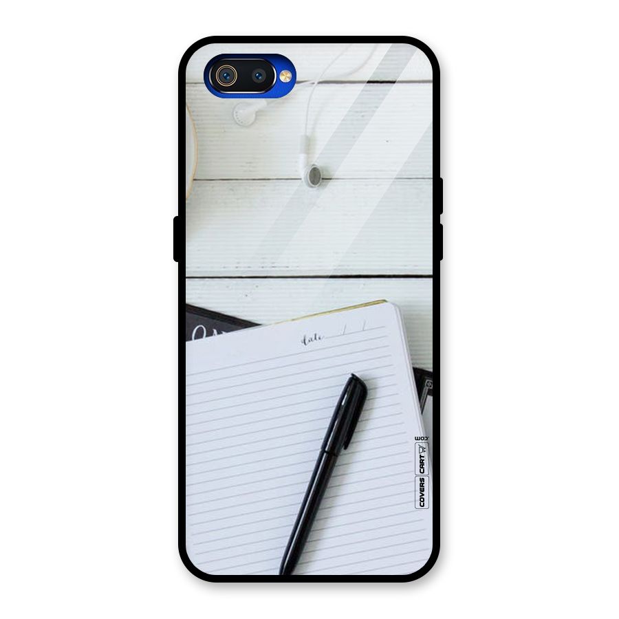 Headphones Notes Glass Back Case for Realme C2