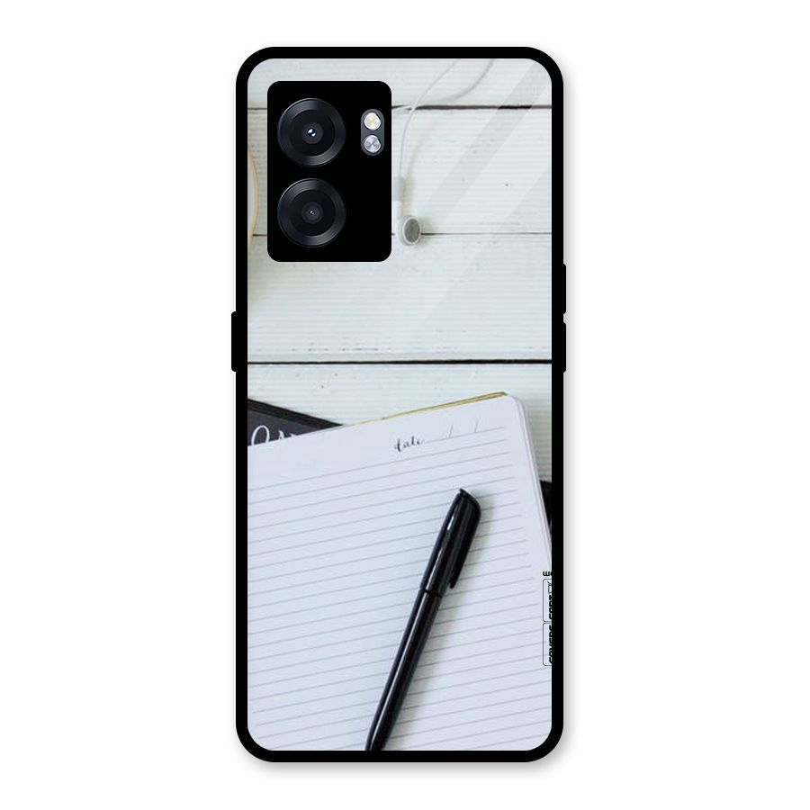 Headphones Notes Glass Back Case for Realme Narzo 50 5G