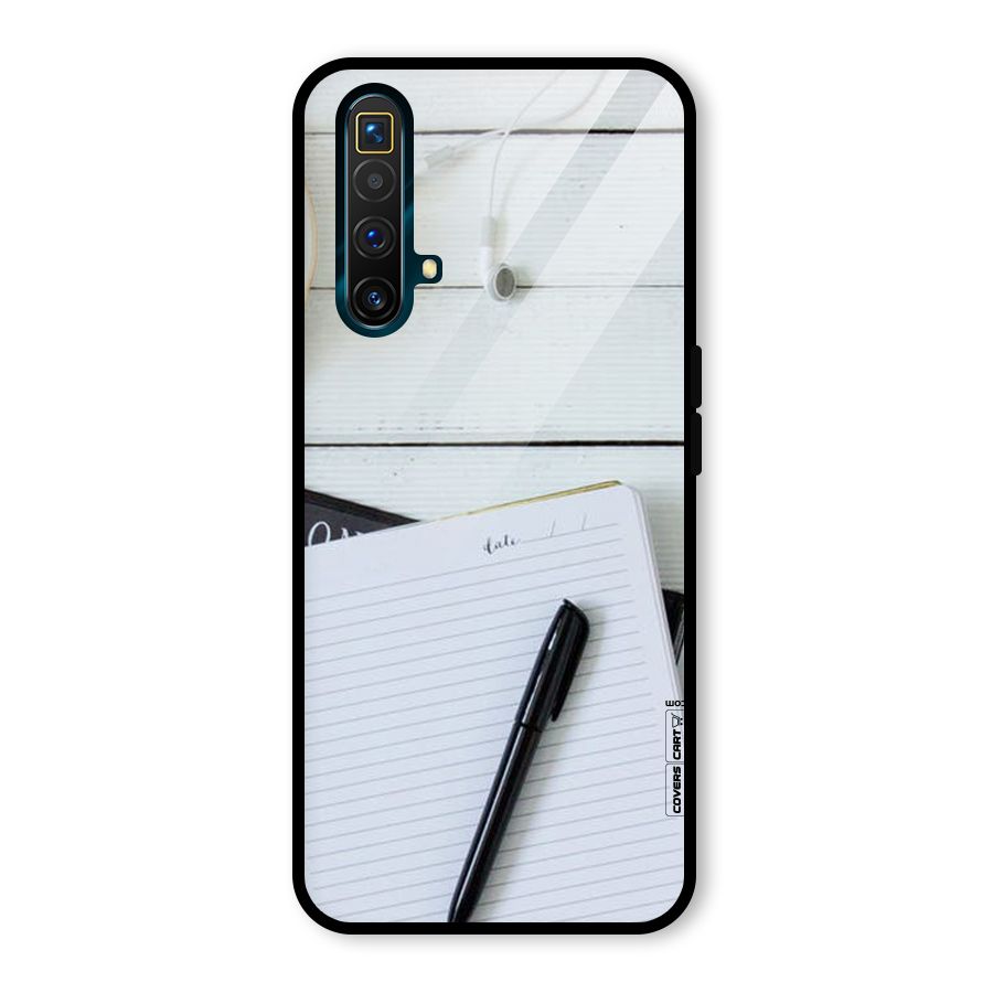 Headphones Notes Glass Back Case for Realme X3