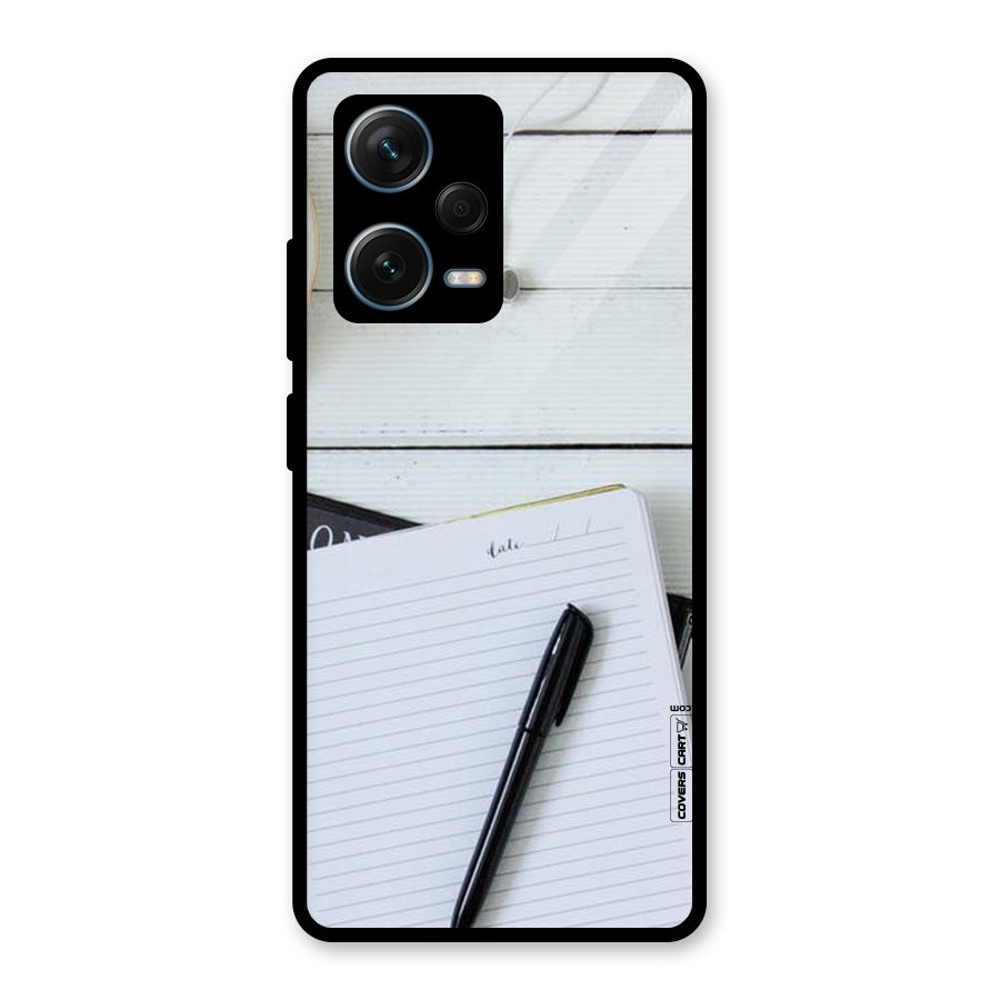Headphones Notes Glass Back Case for Redmi Note 12 Pro Plus 5G