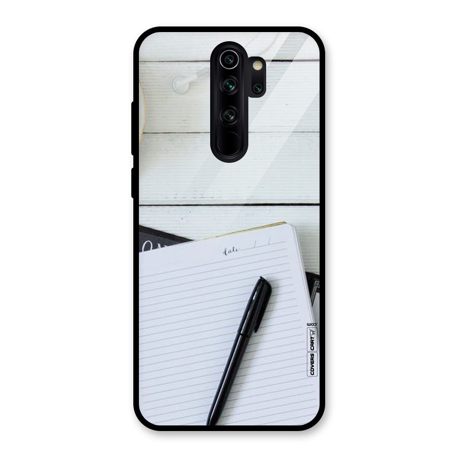 Headphones Notes Glass Back Case for Redmi Note 8 Pro