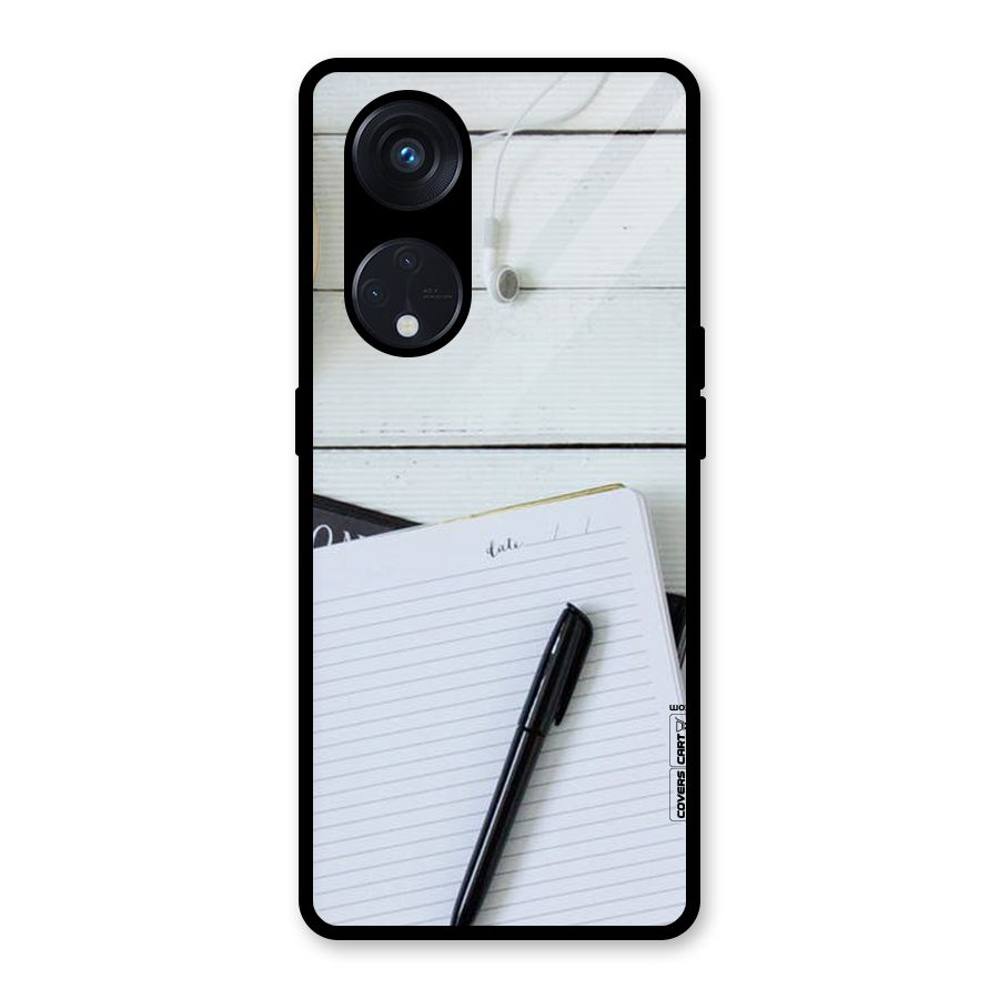 Headphones Notes Glass Back Case for Reno8 T 5G