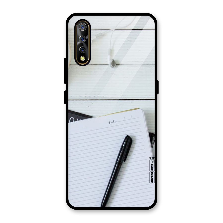 Headphones Notes Glass Back Case for Vivo S1