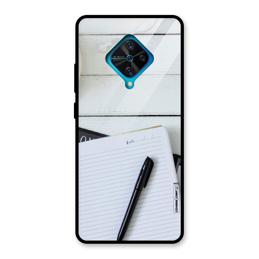 Headphones Notes Glass Back Case for Vivo S1 Pro
