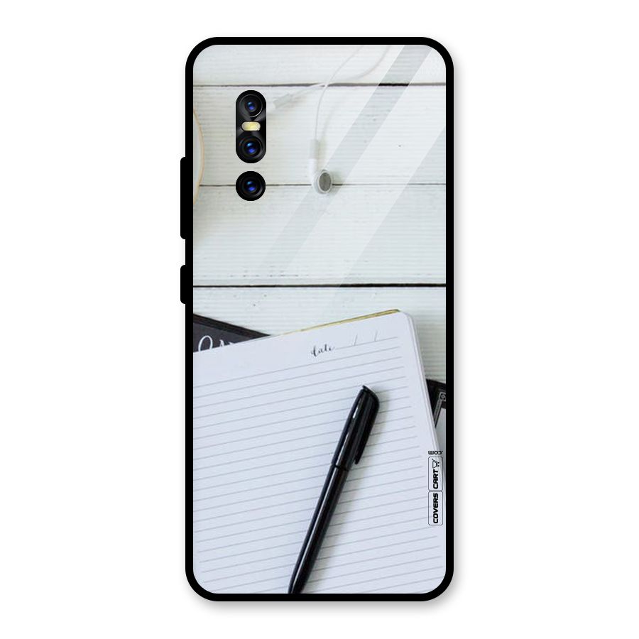 Headphones Notes Glass Back Case for Vivo V15 Pro