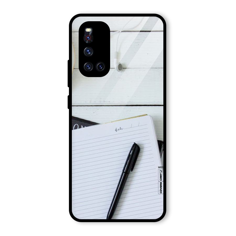 Headphones Notes Glass Back Case for Vivo V19