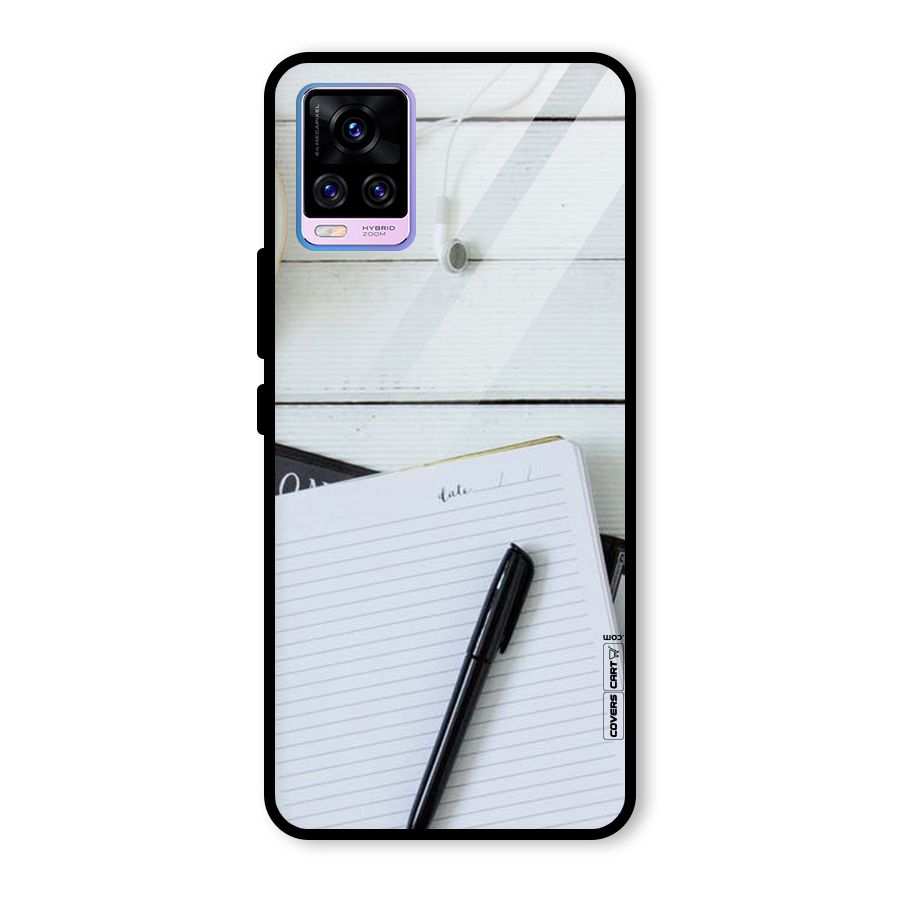 Headphones Notes Glass Back Case for Vivo V20 Pro