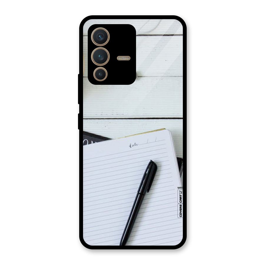Headphones Notes Glass Back Case for Vivo V23 5G