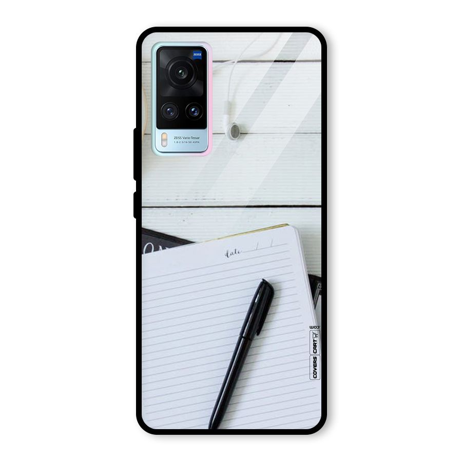 Headphones Notes Glass Back Case for Vivo X60