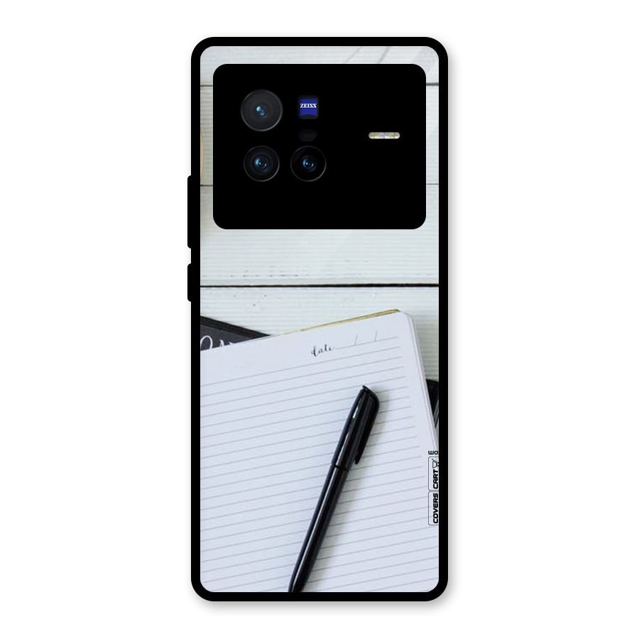 Headphones Notes Glass Back Case for Vivo X80