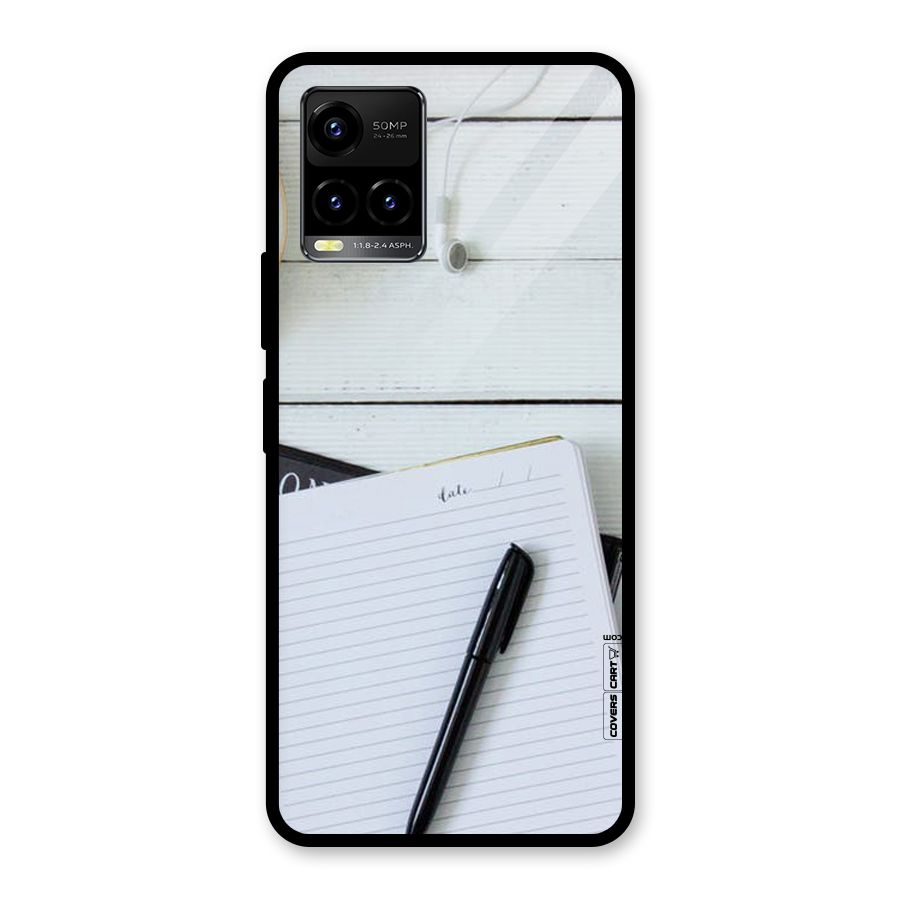 Headphones Notes Glass Back Case for Vivo Y21T