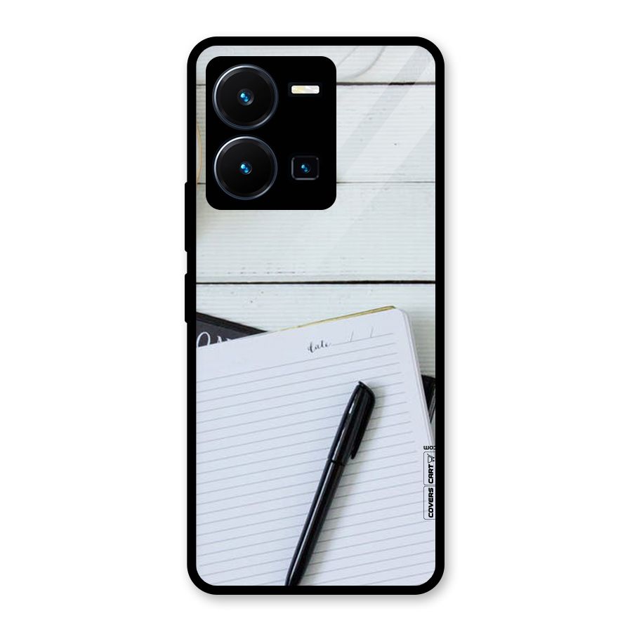 Headphones Notes Glass Back Case for Vivo Y35