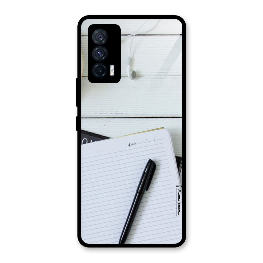 Headphones Notes Glass Back Case for Vivo iQOO 7 5G